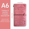 Pink PU leather A6 traveler notebook with vintage floral teacher appreciation debossing - To My Teacher / Pink