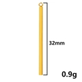 Detail showing a 32mm gold bar pendant weighing 0.9g in stainless steel - 32mm / Gold