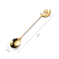 Golden moon and star stainless steel long handle coffee spoon 16cm length - Star Moon Spoon / Legacy Gold