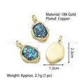 Unregelmäßiger geometrischer Anhänger aus 18K vergoldetem Kupfer mit Opal-Inlay - Anhänger H (Blau)