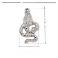 Technical drawing showing 26mm x 15mm snake pendant dimensions in stainless steel - Silver Cobra (VG063)
