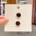 Elegant purple crystal pearl brooch with gold rim on white display card for women - Set 4 Black Solid and Dark Floral Scrunchies Multipack