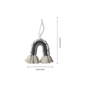 Handmade rainbow Christmas ornament with cotton tassels in neutral grey and navy tones - US 7