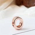 Rose gold alphabet bead charm with smooth metallic finish for DIY bracelet jewelry - Letter O / Rose Gold