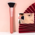 Platte foundationpenseel met roségouden handvat en tweekleurige borstelharen voor make-up - Platte Foundation Borstel / Klein / Oranje