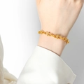 Bracciale a catena dorata con maglie a U geometriche dal design industriale moderno - Bracciale Oro