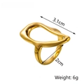 Detailed view of gold irregular hollow ring with dimensions 3.1cm length and 6g weight - XB46644BW0/Gold Abstract Large Circle Hollow