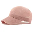 Breathable pink mesh baseball cap for women featuring a minimalist knitted sun shield design - Adjustable / Pink