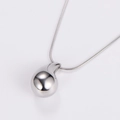 Collana con ciondolo a goccia in acciaio inossidabile argento lucido e catena a serpente - Color Acciaio