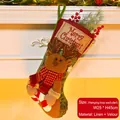 Christmas reindeer stocking with red plaid scarf and embroidery on white fireplace - Reindeer Style (064-C)