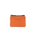 Minimalist canvas coin purse in vibrant orange featuring a black zipper closure - Honey Orange
