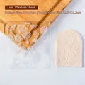 Leaf and pinecone pattern relief mold for fondant or clay with detailed impressions - Leaf J Pattern Stamp