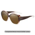 Polarized fit-over sunglasses with transparent brown frames and brown gradient lenses - Transparent Brown Frame Tea Lens