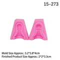 Rosa Silikonform Schachfigur für 3D Fondant-Kuchen-Dekoration, Größe 3,2x3,8x4cm - 1# Bauer / Rosa