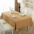 Brown rectangular faux leather tablecloth with waterproof and oil-proof finish - Brown