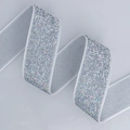 Sparkling silver glitter elastic ribbon for DIY crafts and gift wrapping decoration - Gray Glitter