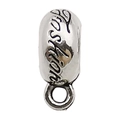 Silberne Legierung Perle mit Fashion-Gravur und Öse für DIY Schmuckherstellung - 13891-Silber Fashion Design / 5x12mm(Loch 5mm)