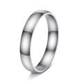 Minimalist 4mm silver polished stainless steel ring with a smooth rounded surface - US 5 / Silver
