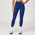 Dunkelblaue Yoga-Leggings mit hoher Taille und formender Passform aus elastischem Stoff - S / Marineblau