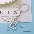 Gepolijste zilveren metalen sleutelhanger met letter E hanger en stevige schakelketting - Letter-E