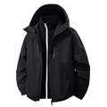 Drei-in-Eins Outdoor-Parka in Schwarz mit wasserdichter Hülle und warmem Fleece-Futter - M / Obsidian-Schwarz