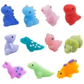 Set of 12 colorful TPR soft squishy dinosaur stress relief toys in various vibrant colors - Dinosaur Series