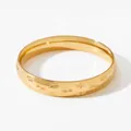 Vintage gold plated wide stainless steel bangle featuring engraved star patterns - 12mm Octagram Pattern Style (KA1201) / Gold