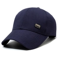 Klassische dunkelblaue Baseballkappe für Herren mit Berg-Logo und gebogenem Schirm - Verstellbar / Marineblau