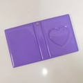 Purple heart hollow photo album with metal snap closure for collectible cards - Purple Heart