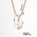 Dettaglio collana di perle dorate con lunghezza 40+5cm e specifiche tecniche - Strass a Goccia d'Acqua Perla a Goccia Bianca (N01000-4)