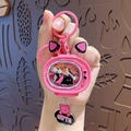 Pink cat-themed TV keychain with floating liquid sand and acrylic cute cat charm - Pink Cat Goodnight
