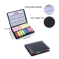 Black PU leather sticky note set with 2026-2027 calendar and colorful index tabs - Black / 2026-2027 Double-sided Calendar / 100 Sheets