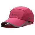 Rosarote, schnelltrocknende Baseballkappe mit atmungsaktivem Mesh und Verstellband - Verstellbar / Rosarot Grauer Rand