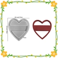 Hollow heart resin mold with red finished casting and measurement 20.1x18.5x1.6cm - Heart Ornament Style