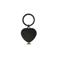 Matte black heart-shaped stainless steel keychain with split ring for engraving - 25mm Black Heart Pendant Keychain