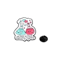 Cartoon chemical beaker enamel pin with 'we have so much chemistry together' text - We have much chemistry together (CZ0706-1)