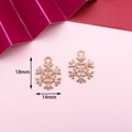 Golden snowflake charm with rhinestones for Christmas jewelry making, size 18x14mm - 24# Gold Snowflake
