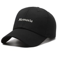 Berretto da baseball in cotone nero con ricamo Memorie bianco per sport - Regolabile / Nero Con Ricamo Bianco