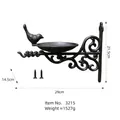 European vintage bronze cast iron wall bird feeder with ornate scrollwork and screws - Lowered Head Bird Feeder (3215)