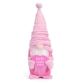 Gnomo rosa per la festa della mamma in peluche con cuore Best Mom Ever e barba - Cuore Best Mom Ever