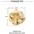 Technical drawing showing 26mm x 29mm dimensions of the 14k gold plated flower pendant - Flower / Gold