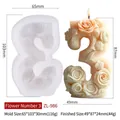 Floral relief number 3 silicone mold for DIY candles with dimensions 65x103x30mm - Number 3 / ZL-986