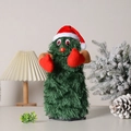 Electric rotating Christmas tree plush toy with hat and gloves for festive decoration - Large Rotating Tree