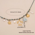 Collier tressé bohème avec pendentifs tortue et étoile de mer en acier doré - 6# Tortue de Mer
