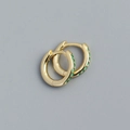 Elegant gold-plated S925 silver hoop earrings with a row of inlaid green gemstones - Gold (Green Zirconia)