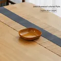 Square 14cm wooden fruit plate in rosewood finish with natural grain texture - Wood Grain-Deep Square