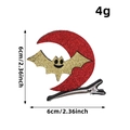 Creative Halloween glitter red moon and gold bat hair clip for kids costume 4g - Red/Gold