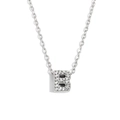 Collana minimalista in argento con lettera B e piccoli diamanti scintillanti - Colore Acciaio-Lettera B