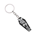 Halloween black coffin keychain with white skeleton couple design for bag charms - Two Skulls