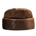 Cappello invernale in ecopelliccia marrone scuro, berretto termico spesso da uomo - Taglia unica / Marrone